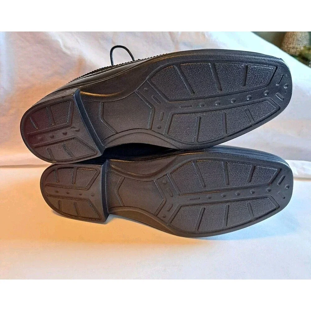 Deer Stags Ace Oxford Leather Wingtip Dress Shoes Big Boys Size 5M Black - New!